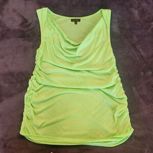 Glo Women's Drape Neck Tank Top Lime Green Size L